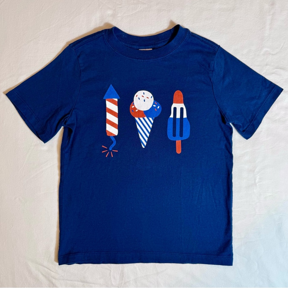 Hanna Andersson Graphic Tee Boys 6-7 120 cm Rocket Pops Ice Cream Popsicle USA
